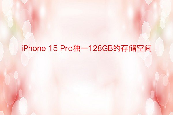 iPhone 15 Pro独一128GB的存储空间