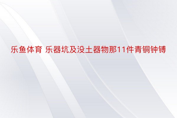 乐鱼体育 乐器坑及没土器物那11件青铜钟镈